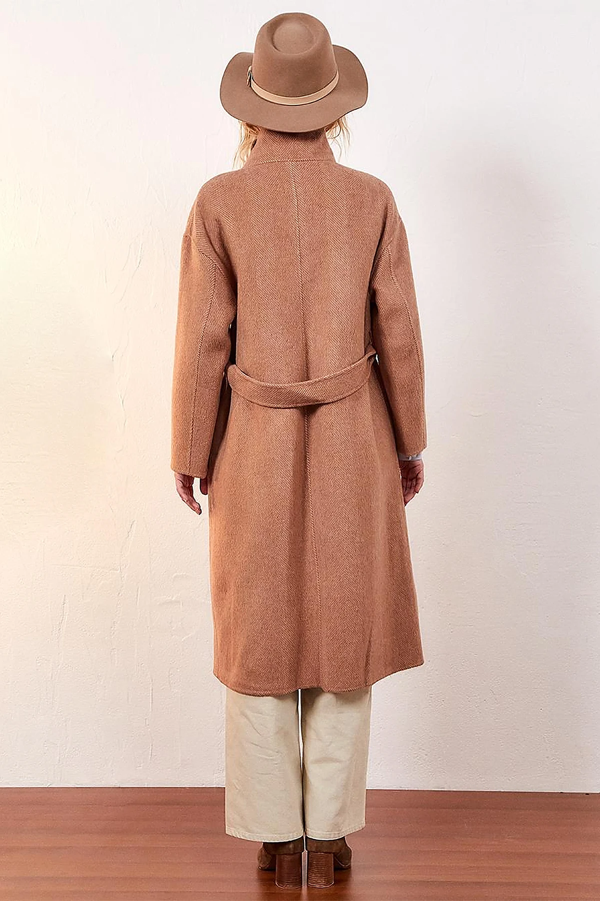 Premium Wool Double Pocket Double Breasted Coat Camel
