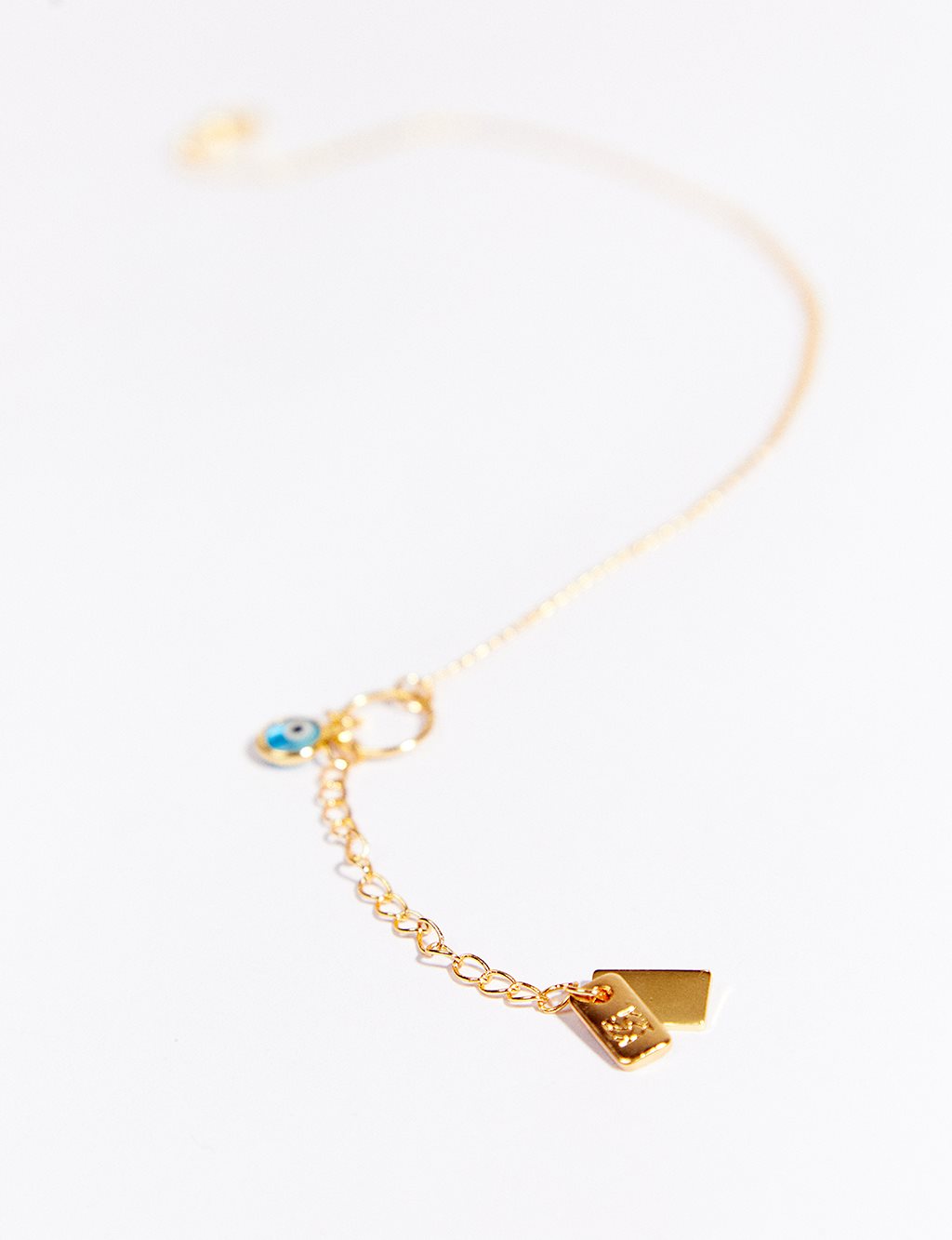 Bead Detailed Anklet Gold Color