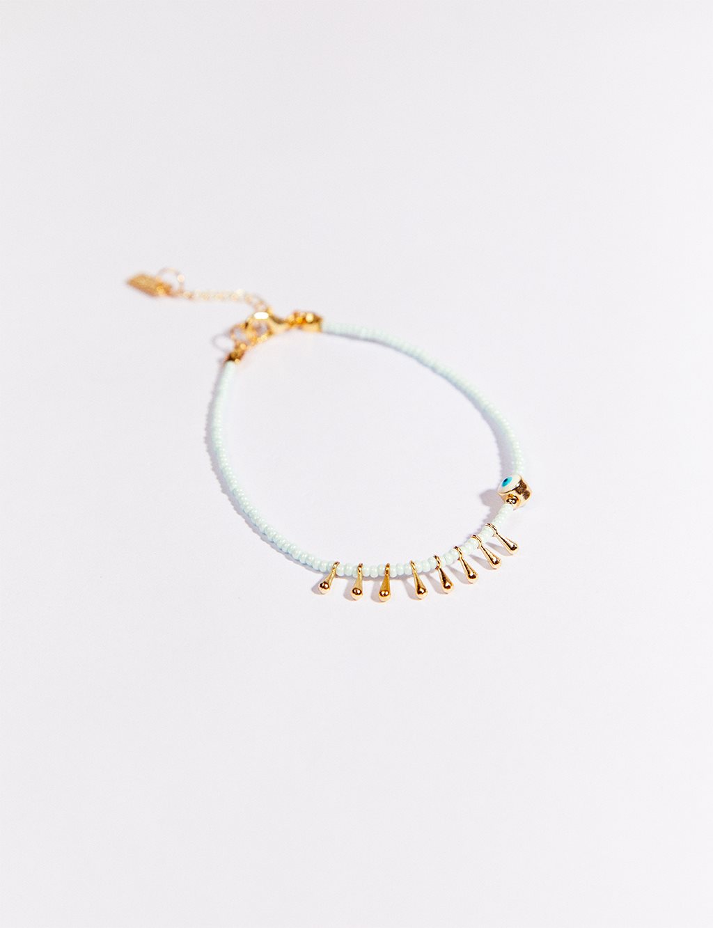 Drop-Shaped Bead Sequined Anklet in Pink 