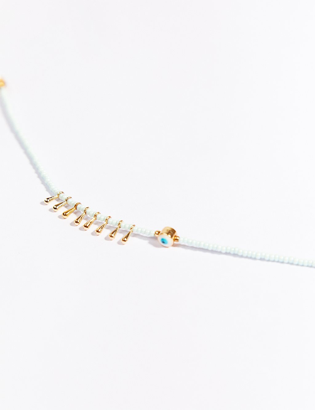 Drop-Shaped Bead Sequined Anklet in Pink 