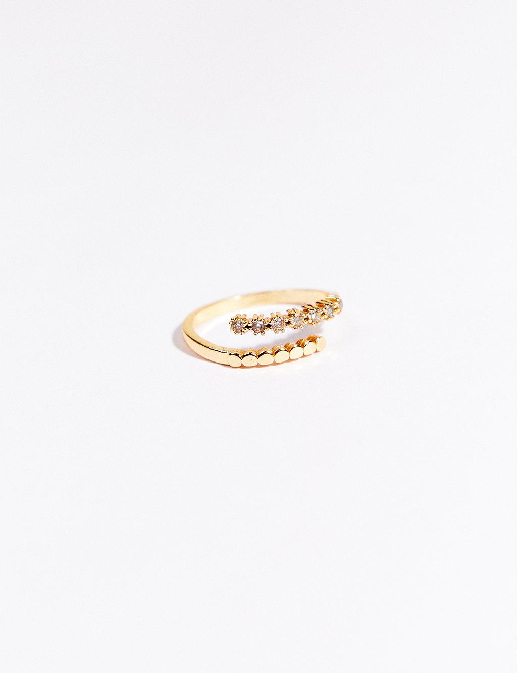 Spiral Stone Ring Gold
