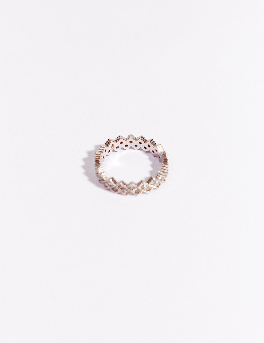 Zigzag Form Stone Ring