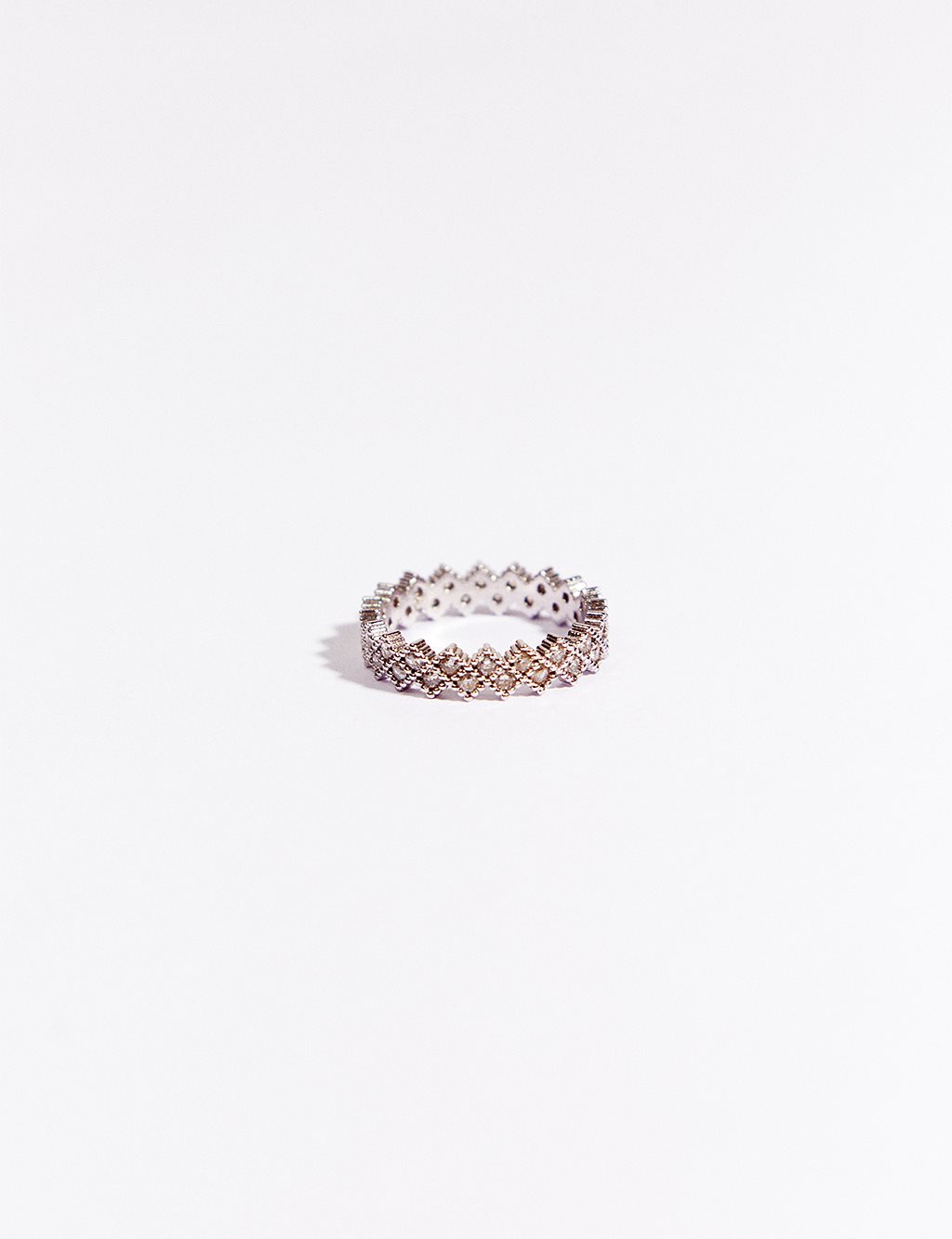 Zigzag Form Stone Ring