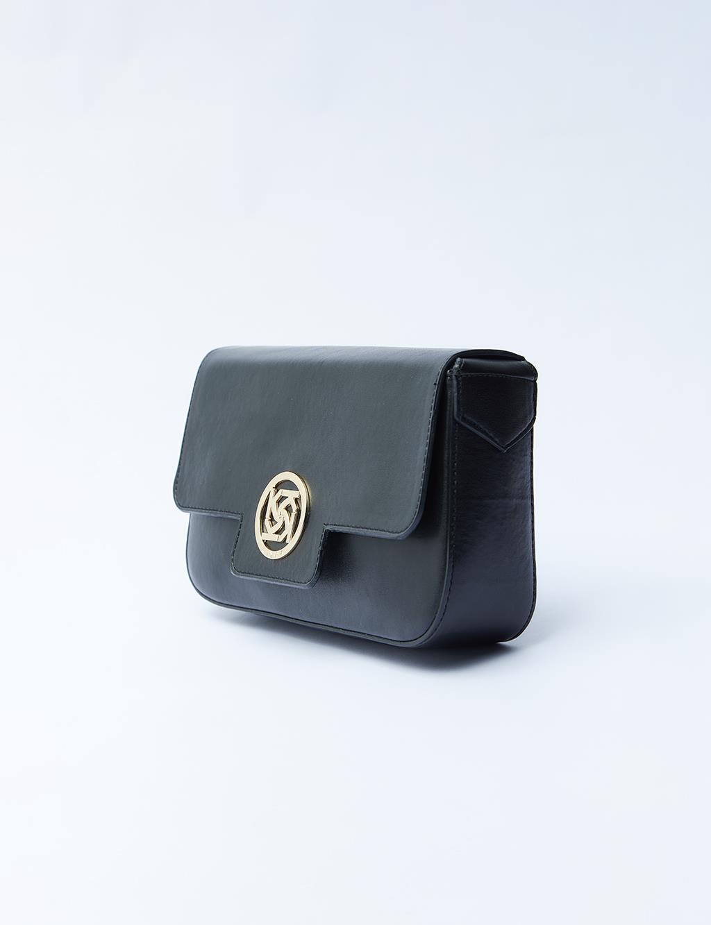 Rectangular Bag with Logo Black