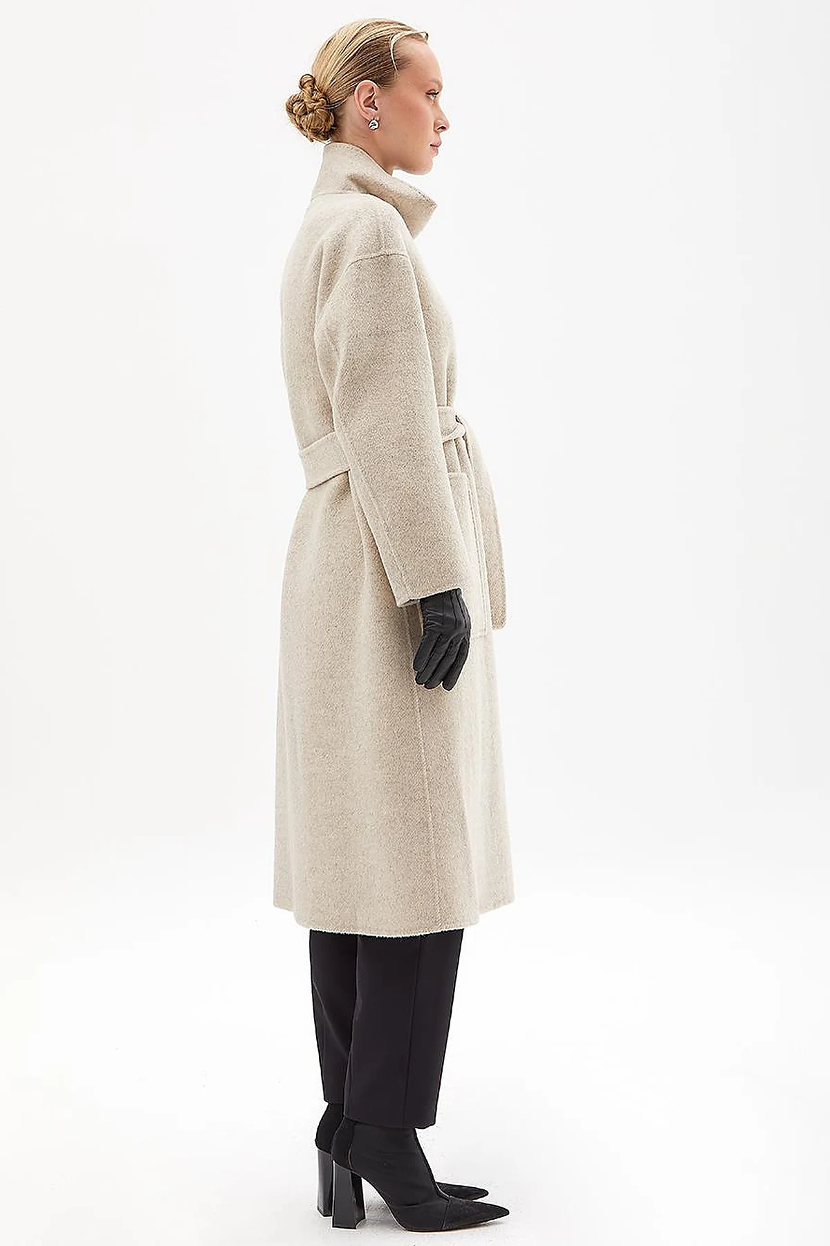 Premium Wool Double-Breasted Coat - Cream