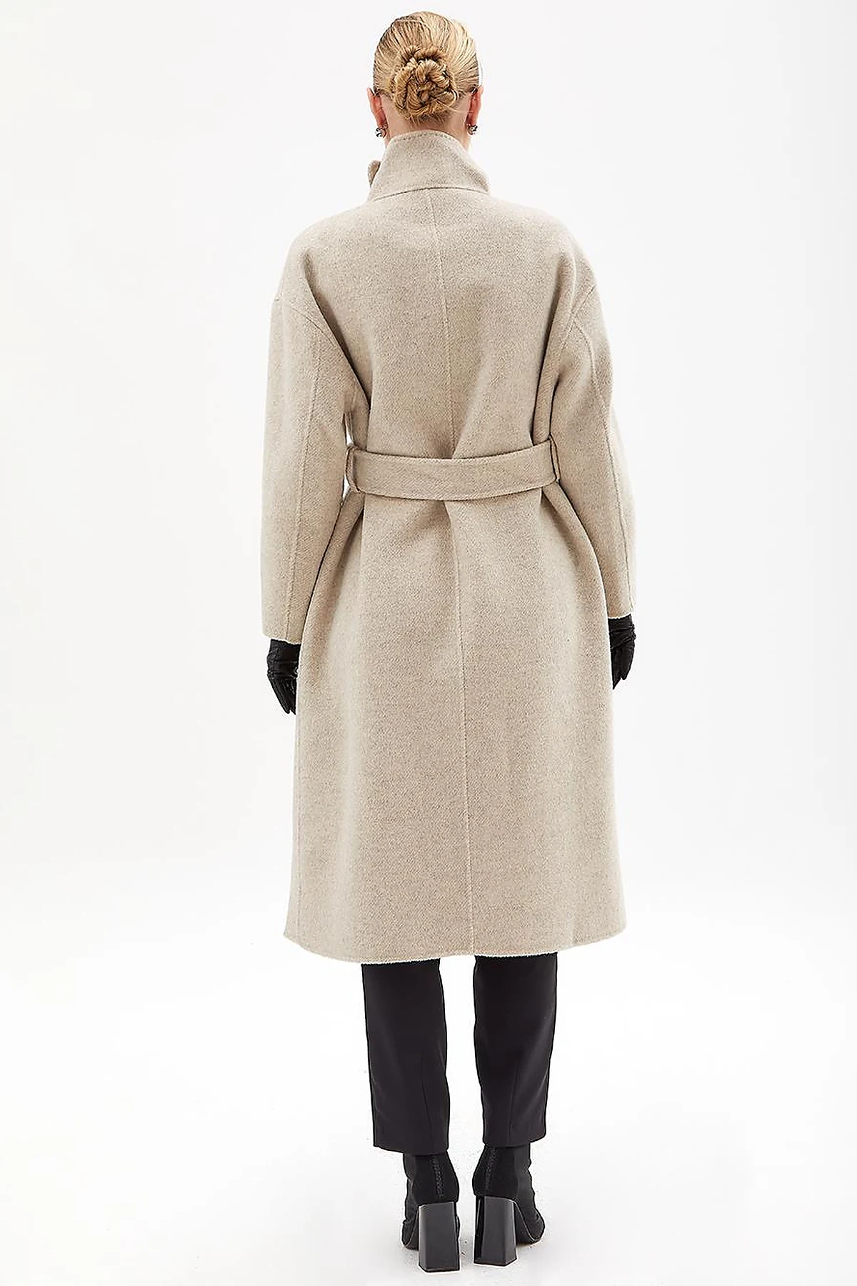 Premium Wool Double-Breasted Coat - Cream