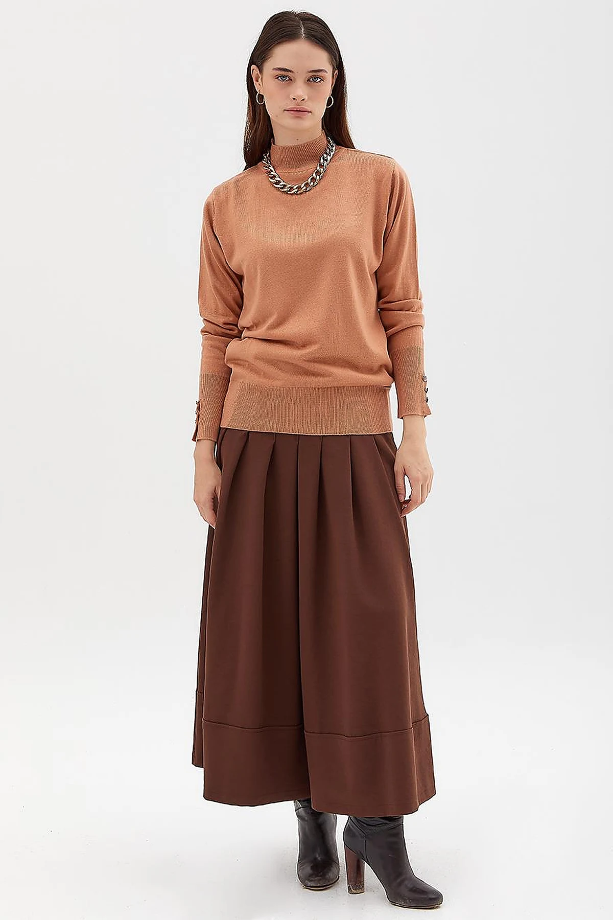 Basic Knit Sweater in Salmon
