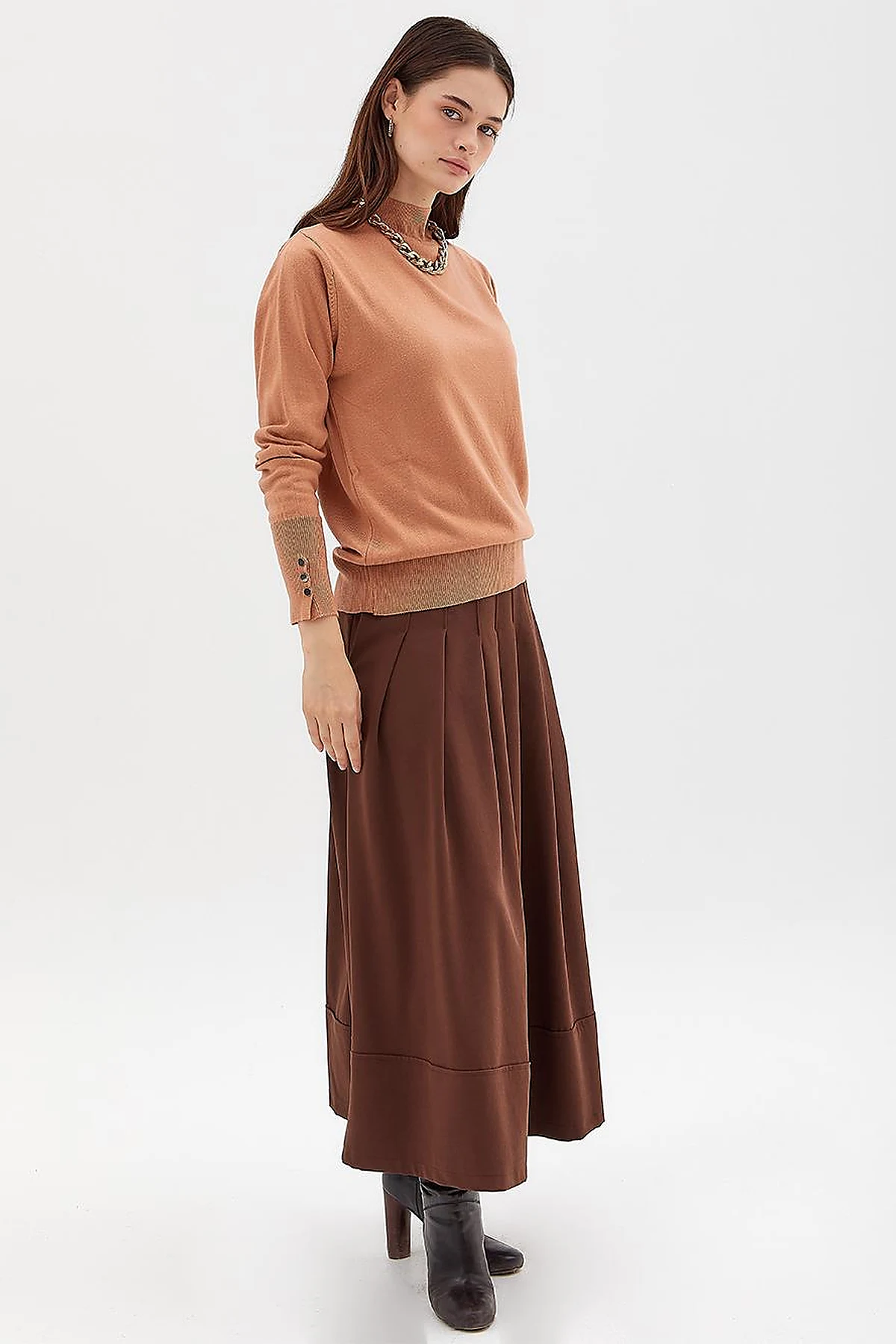 Basic Knit Sweater in Salmon