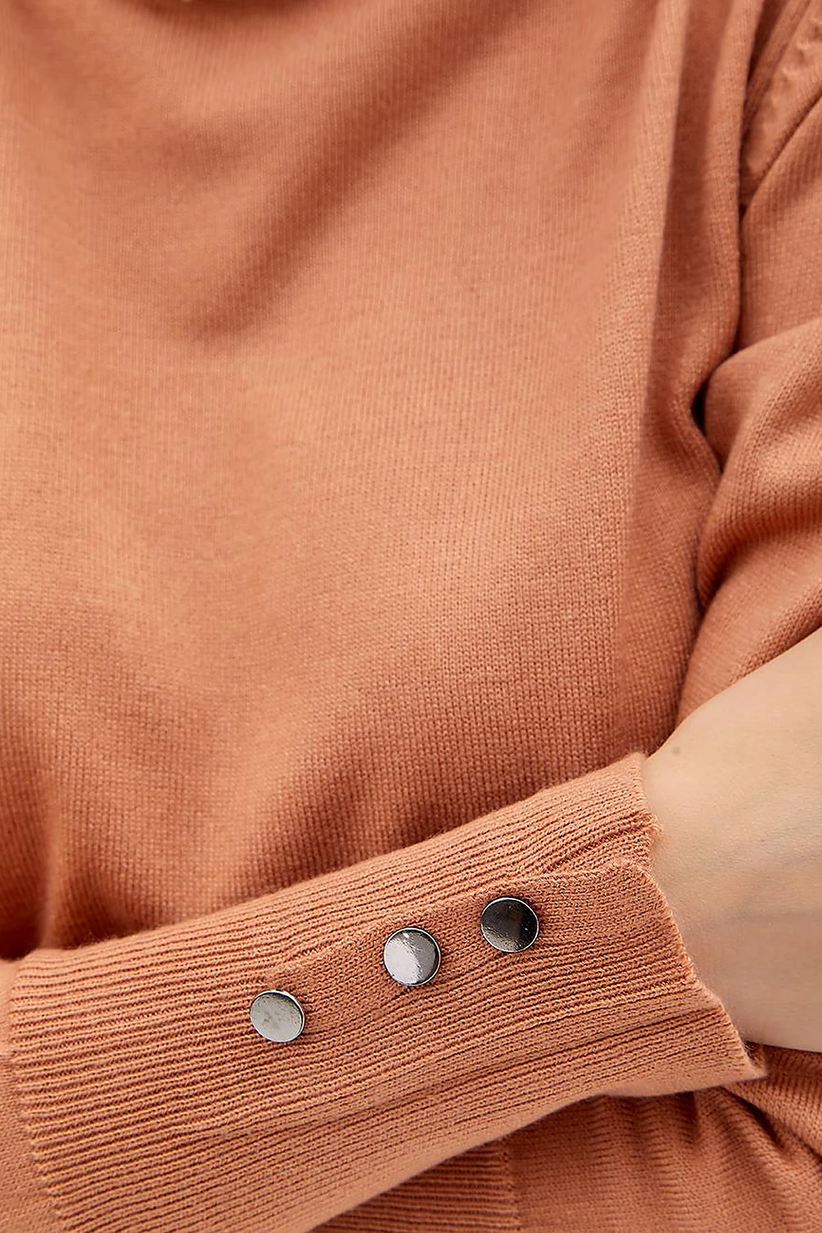 Round Neck Collar Knitwear Sweater Salmon