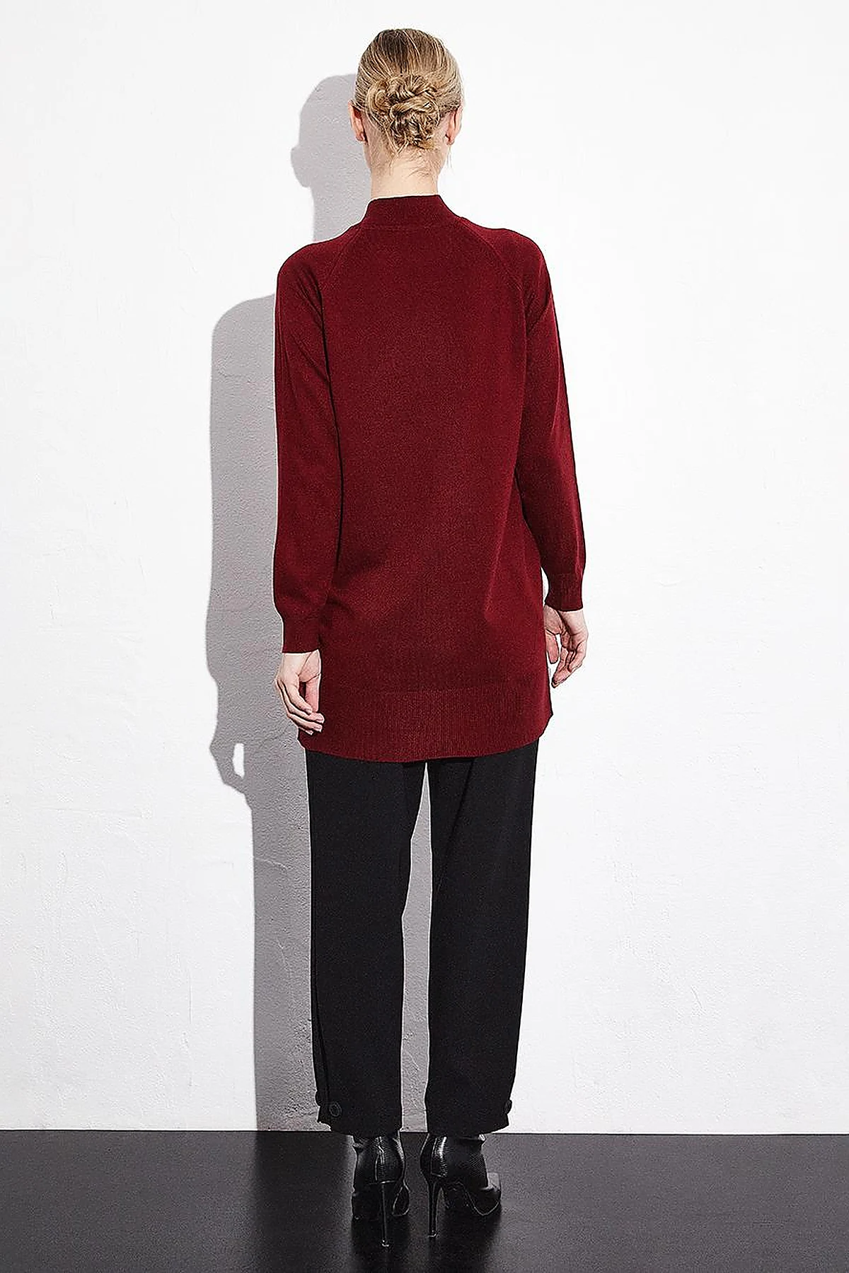 Half Turtleneck Knitwear Tunic Claret Red