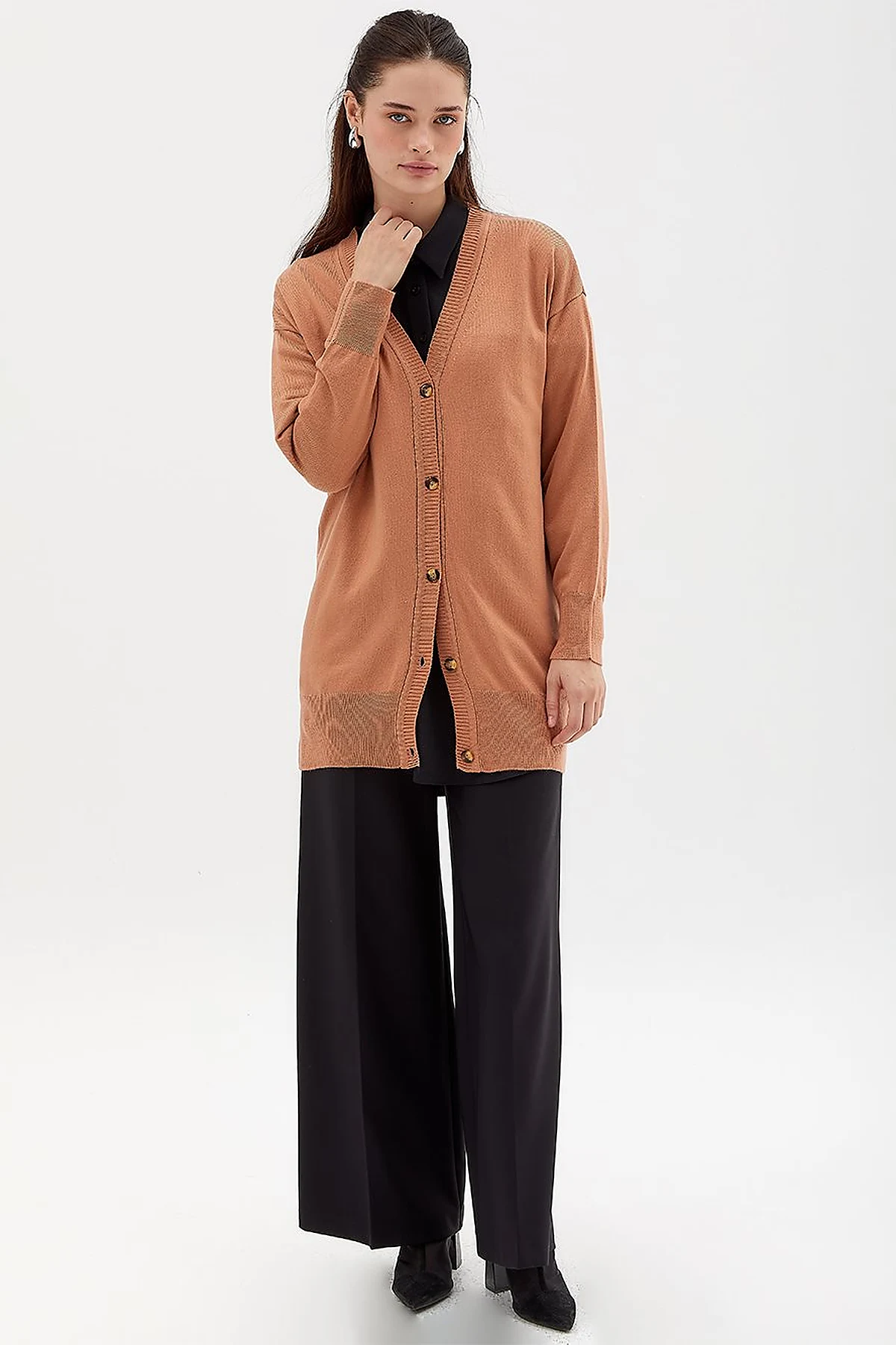 Basic Knitwear Cardigan Salmon