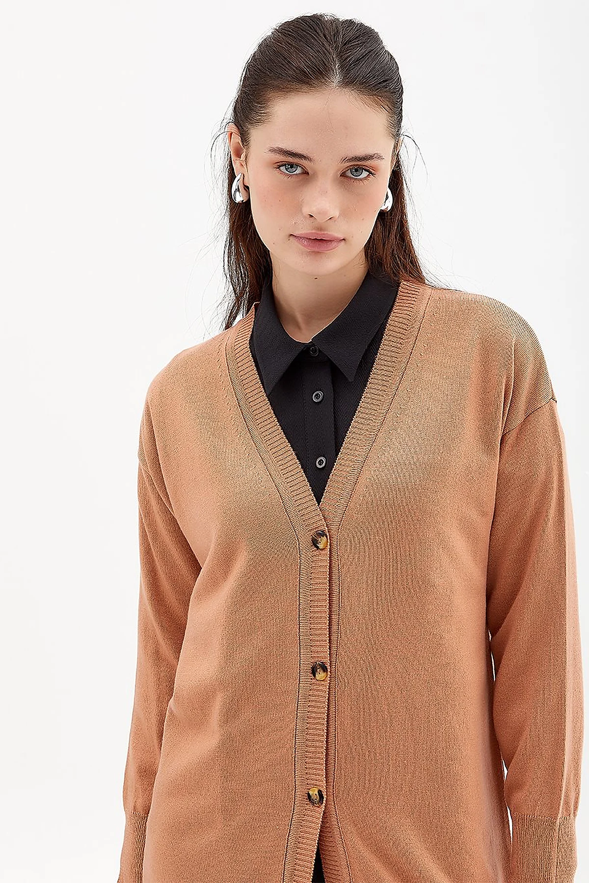 Basic Knitwear Cardigan Salmon
