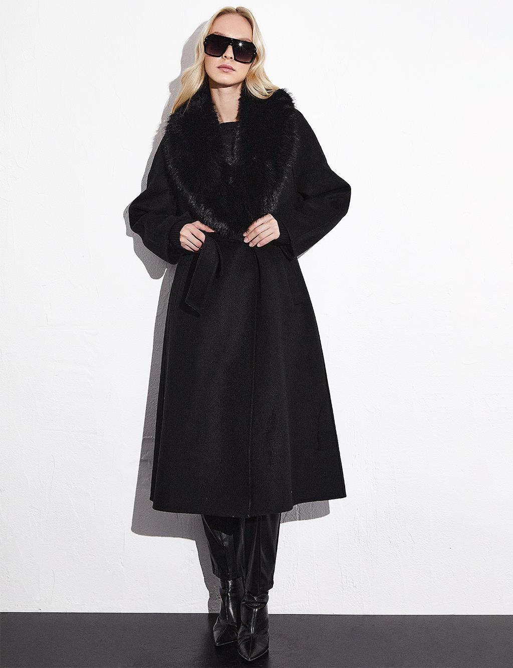 Wool Faux Coat Black 