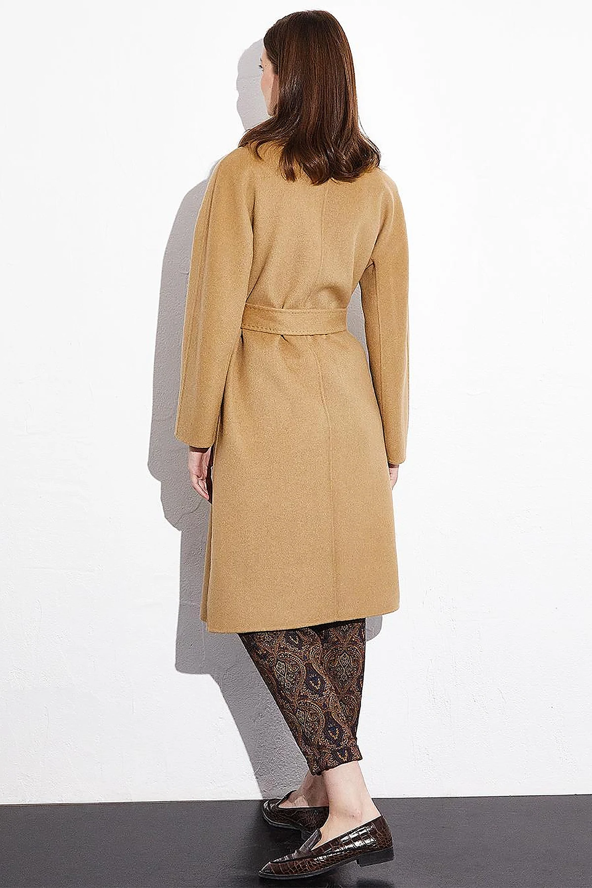 Premium Wool Stitching Detailed Coat Camel