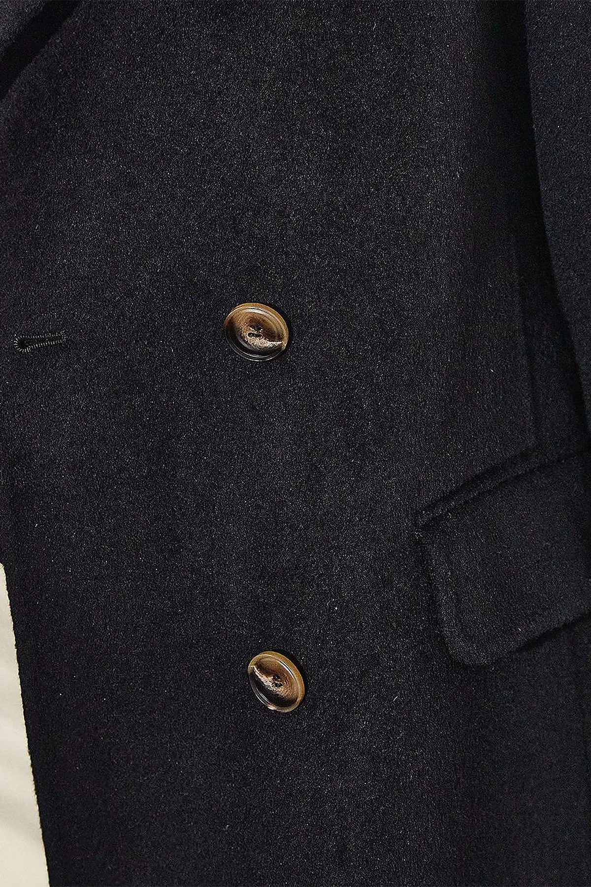Premium Wool Double-Button Coat Black
