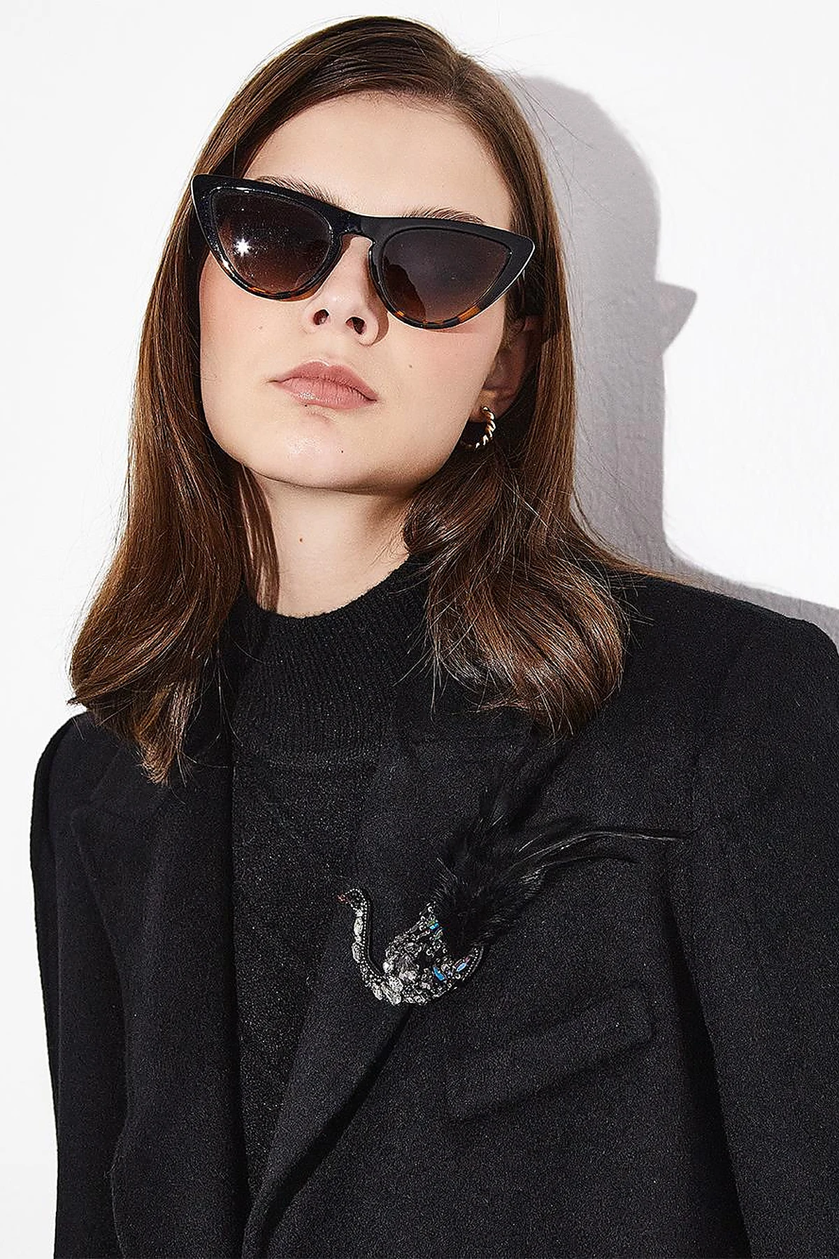 Premium Wool Double-Button Coat Black