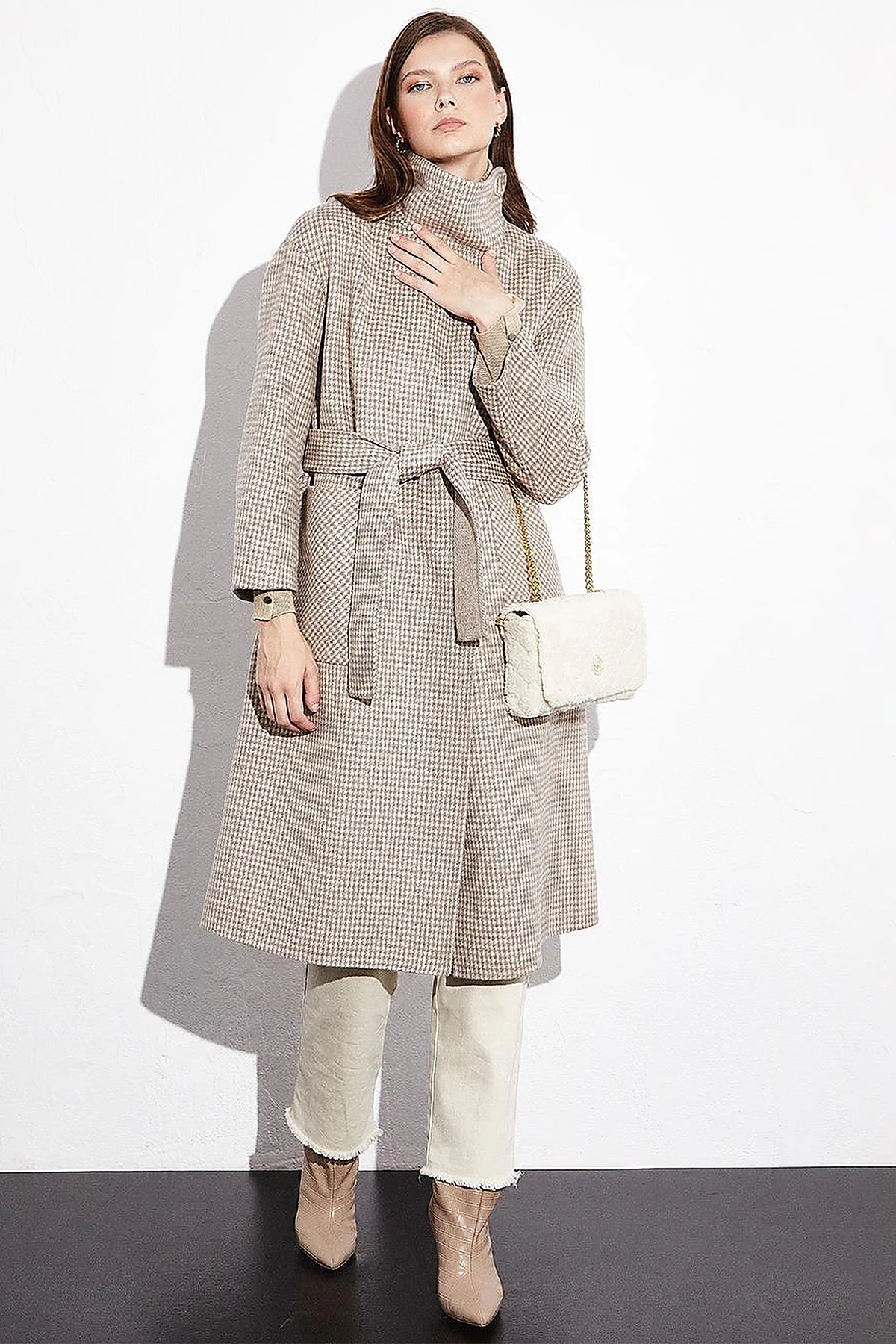Premium Wool Reversible Coat Stone