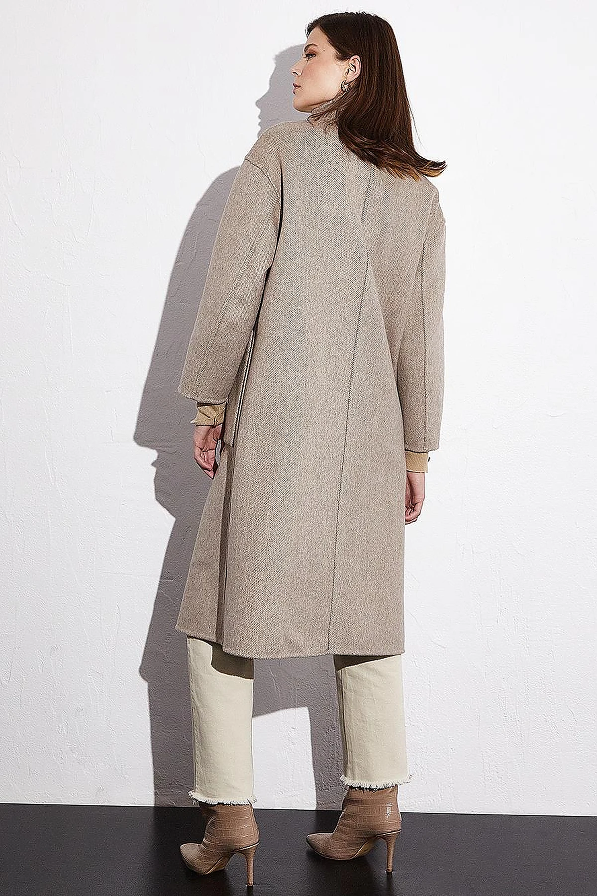 Premium Wool Reversible Coat Stone