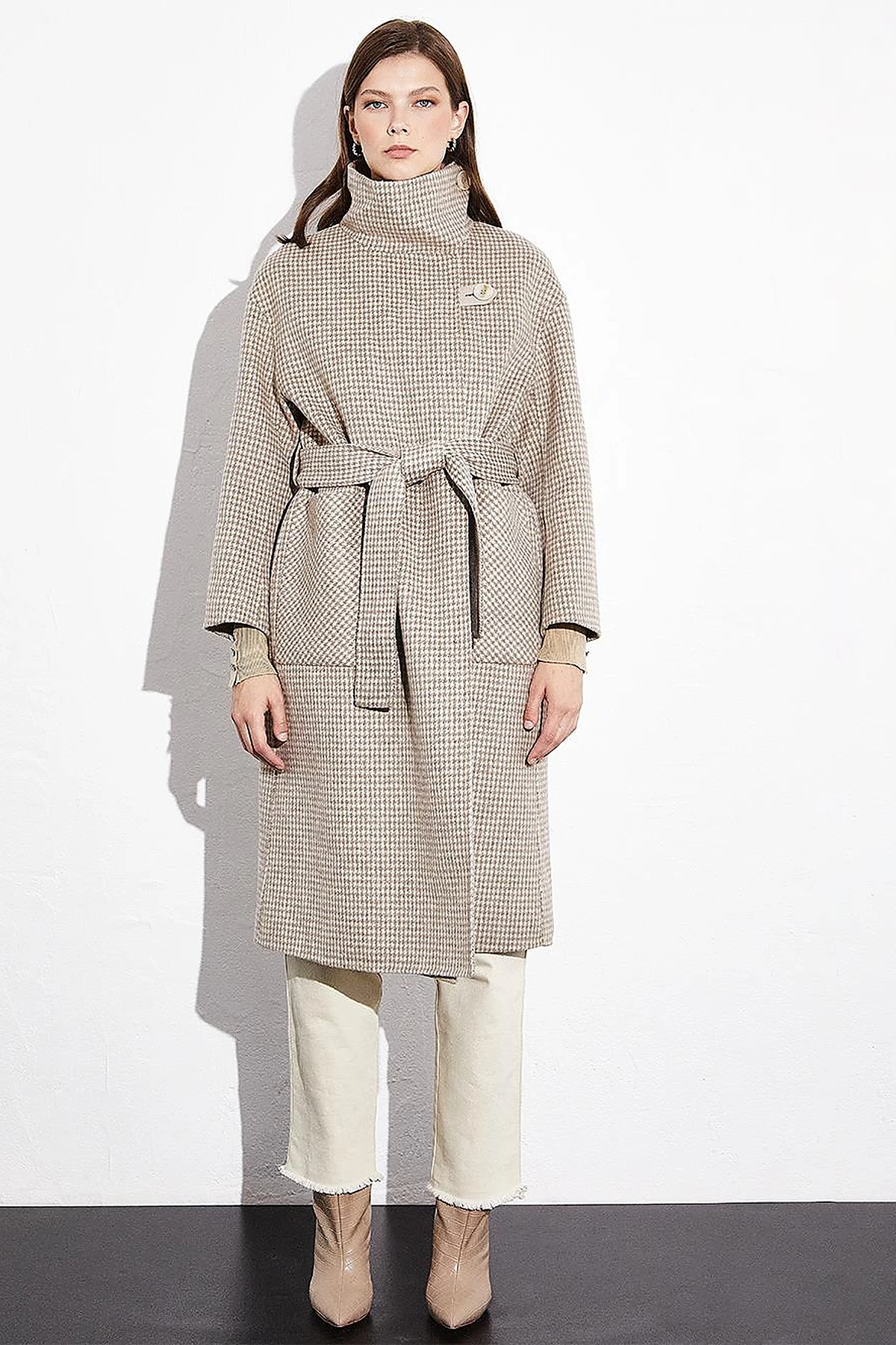 Premium Wool Reversible Coat Stone