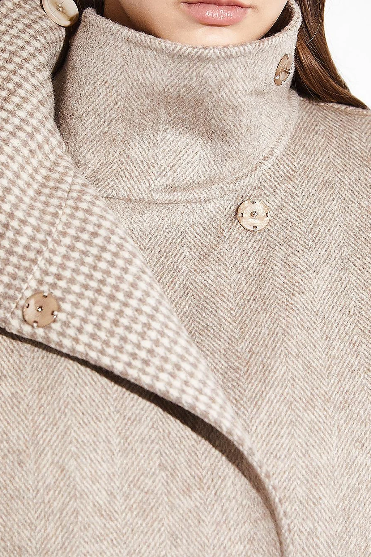 Premium Wool Reversible Coat Stone