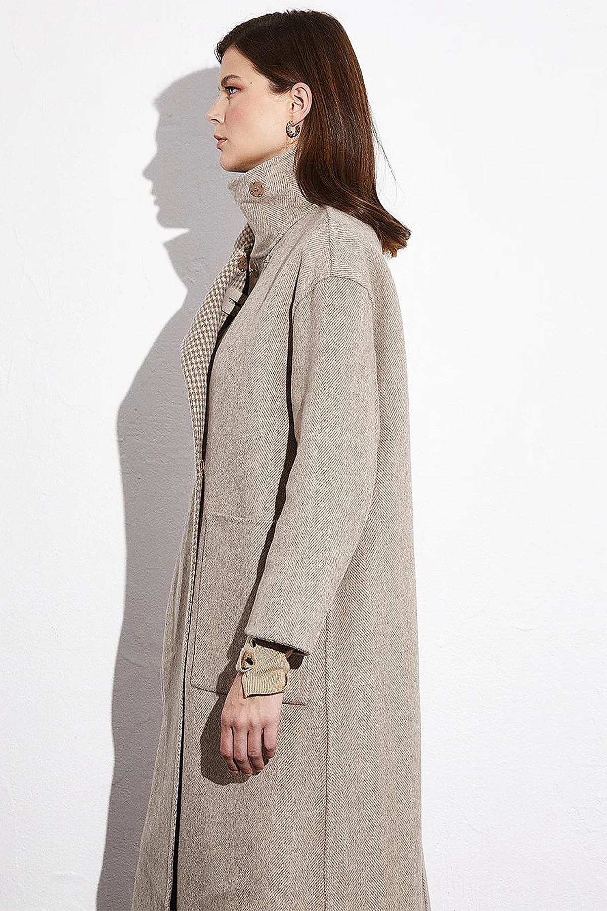 Premium Wool Reversible Coat Stone
