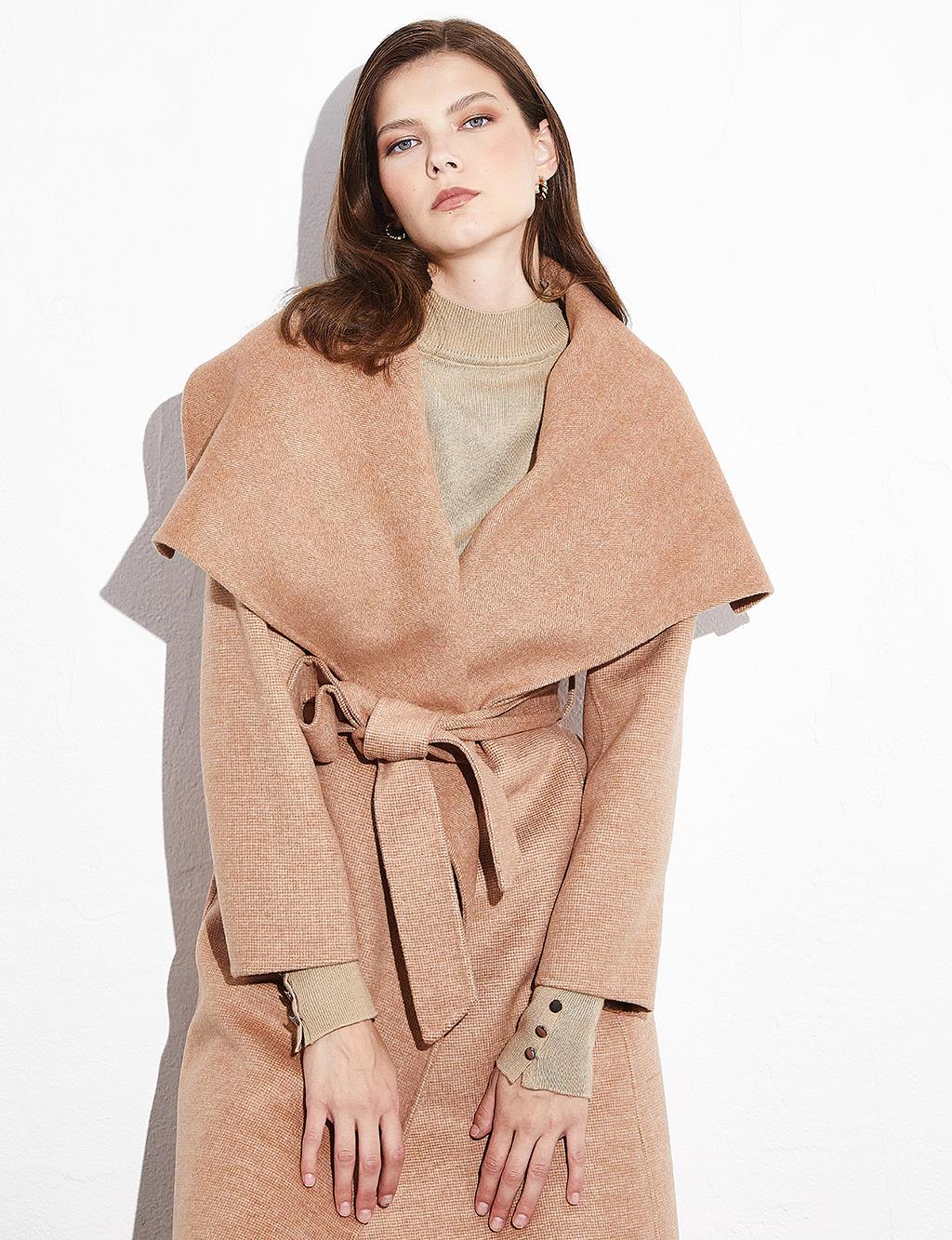 Premium Wool Double-Sided Coat Light Camel