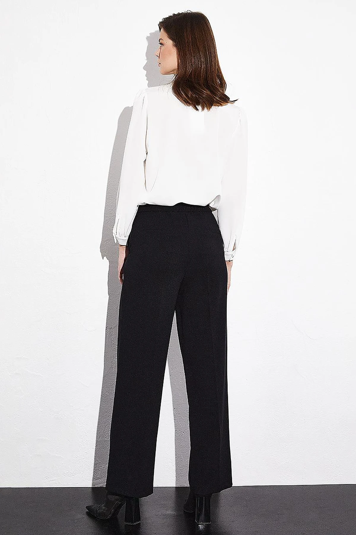 Ironed Wide Leg Trousers Black