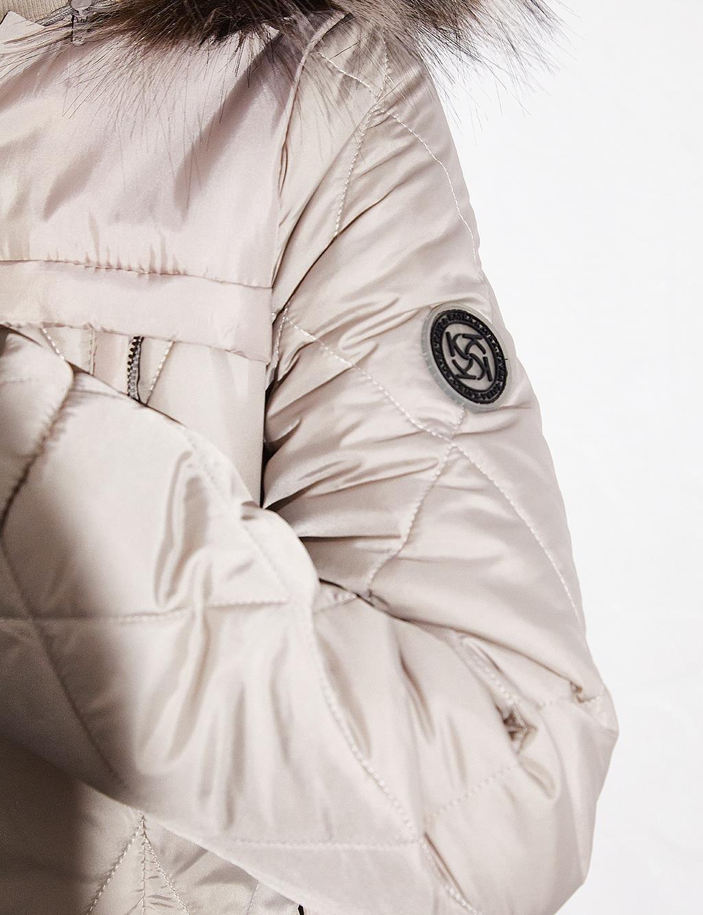 Diamond Quilted Puffer Jacket Clay