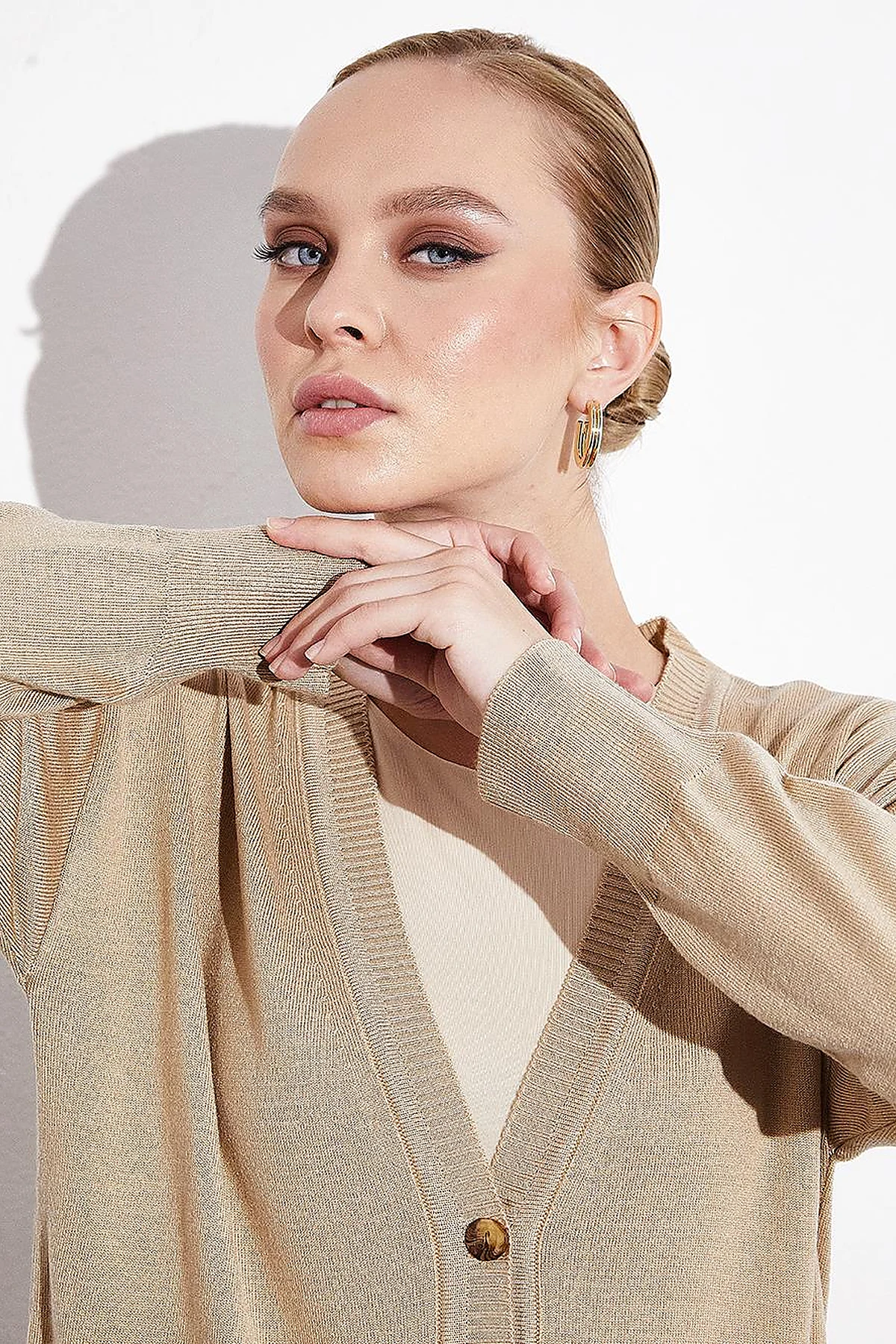 Basic Knitwear Cardigan Stone