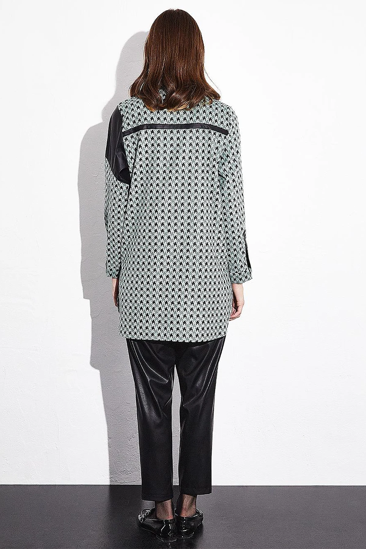 Garnished Goose Feet Pattern Tunic Ice Green