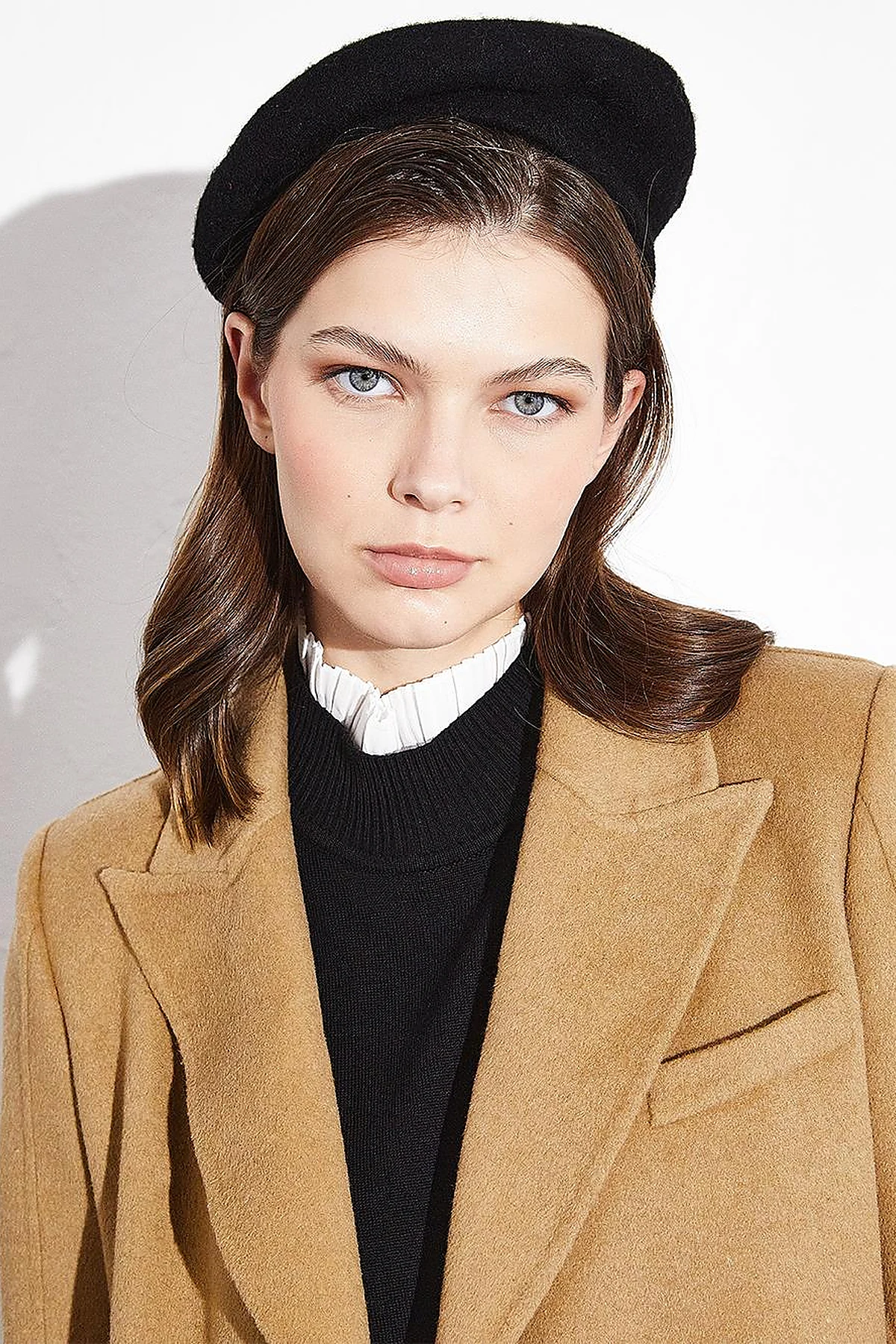 Premium Wool Double-Button Coat Camel
