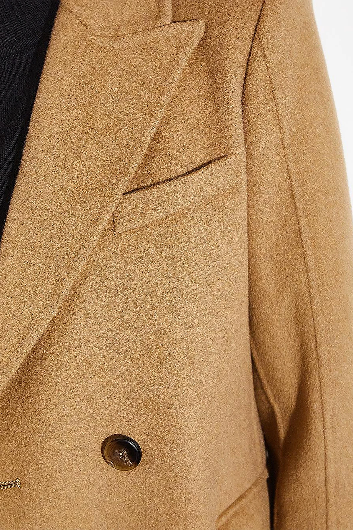 Premium Wool Double-Button Coat Camel