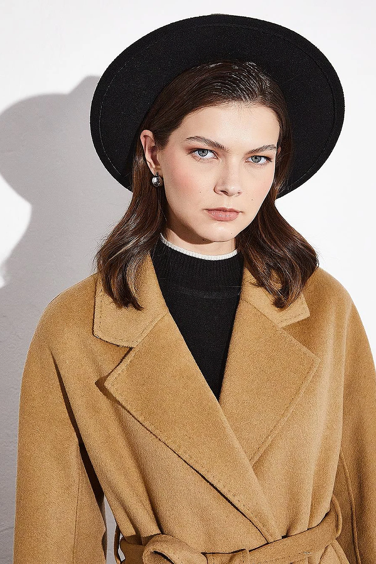 Premium Wool Stitching Detailed Coat Camel