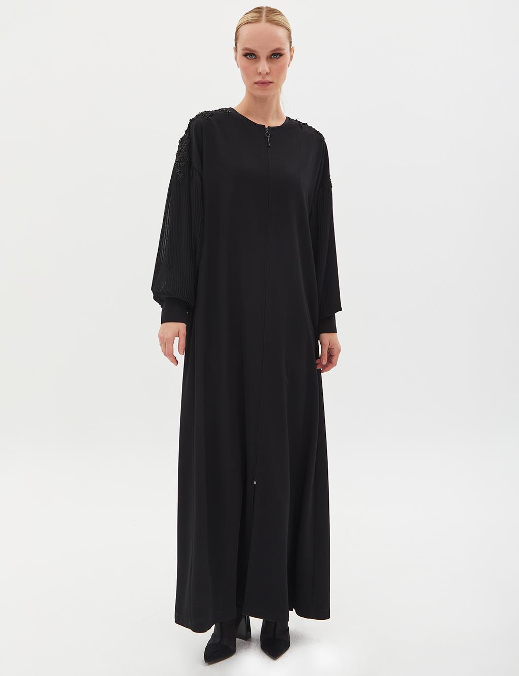 Stoned Thin Pleated Wear-Go Black