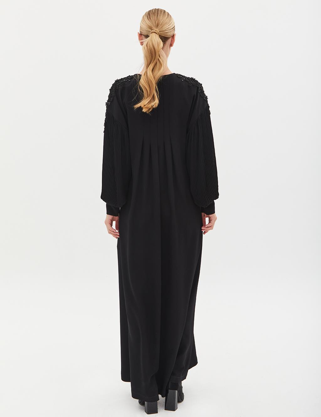 Stoned Thin Pleated Wear-Go Black