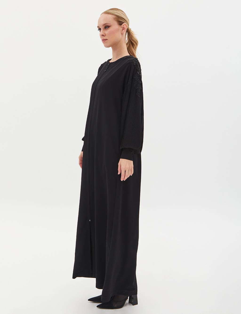 Stoned Thin Pleated Wear-Go Black