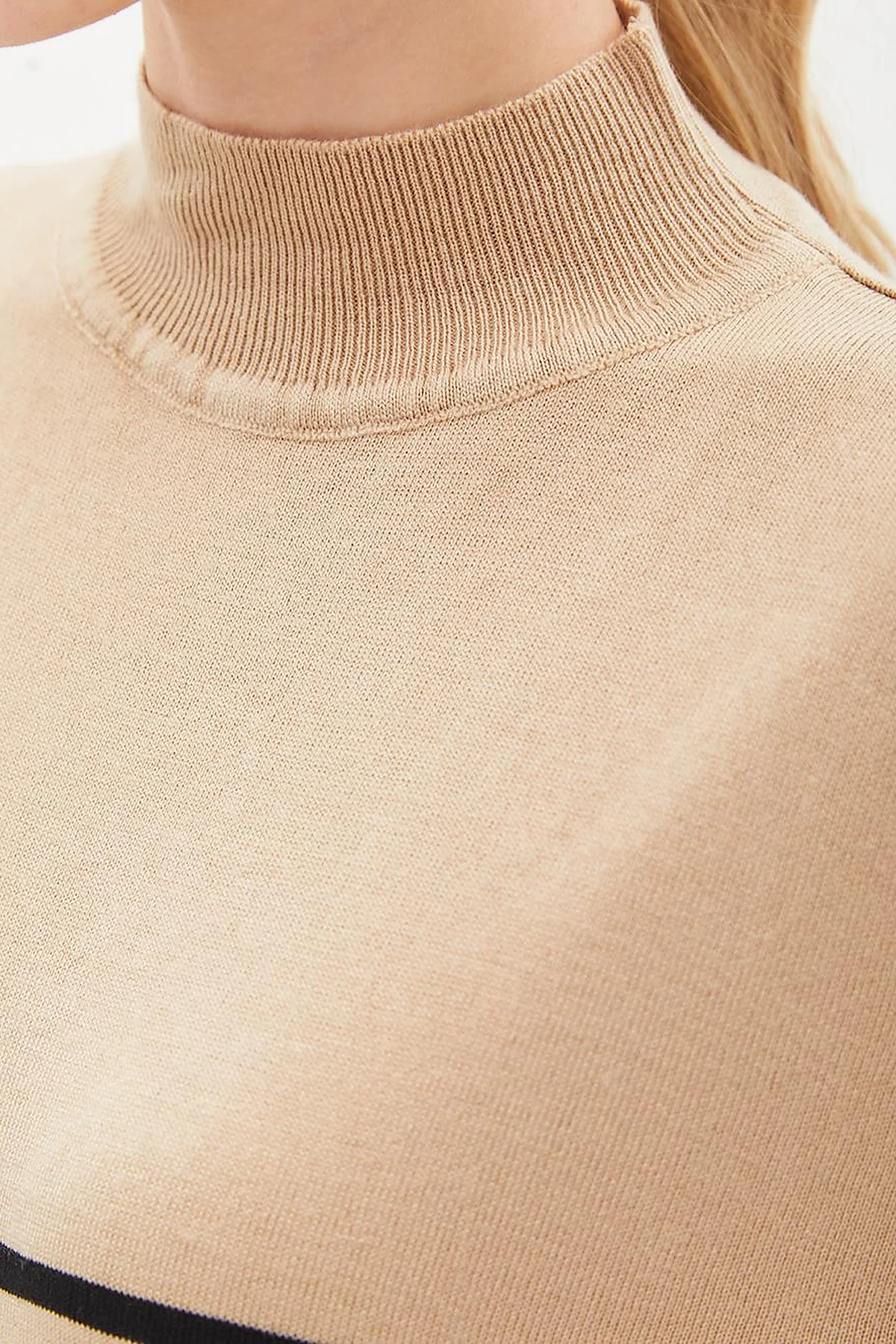 Turtleneck Striped Knitwear Sweater Stone Optical White