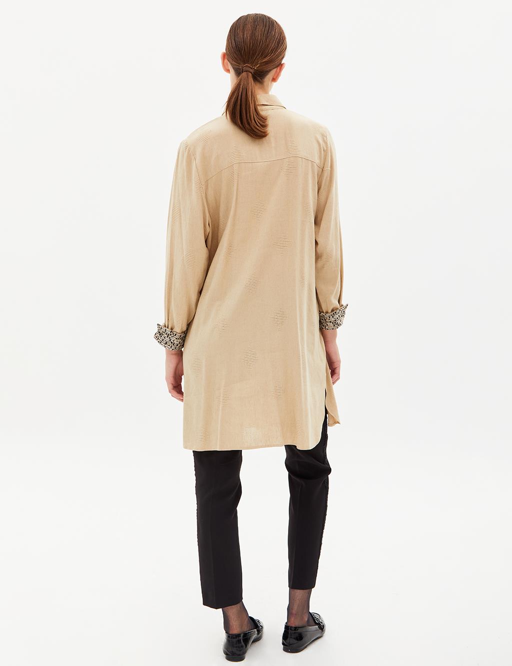 Tunic with Chain Accessory Beige