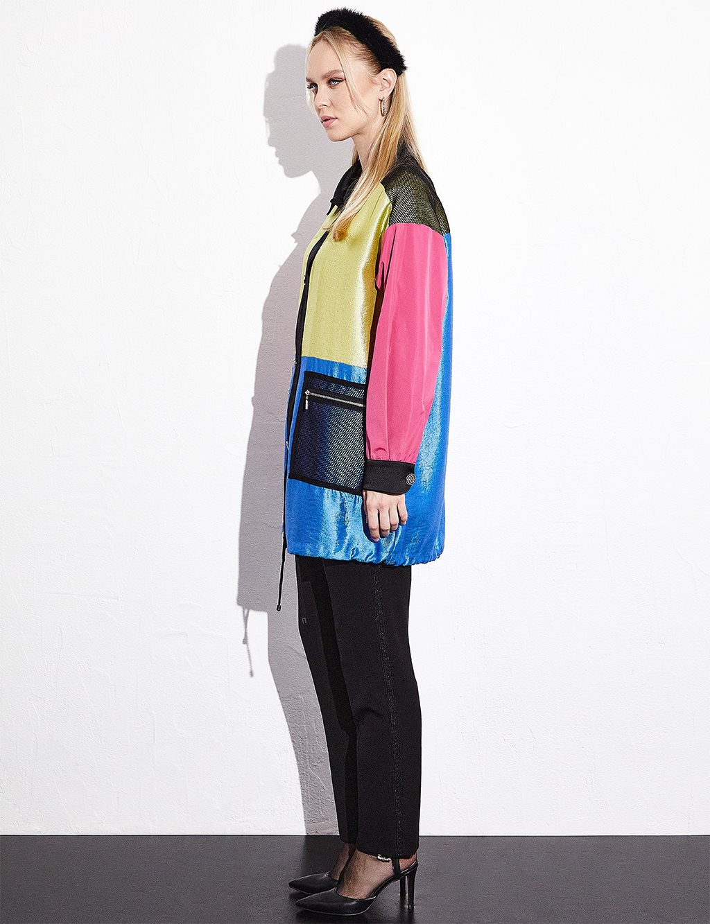  Color Blocked Jacket Cobalt Blue