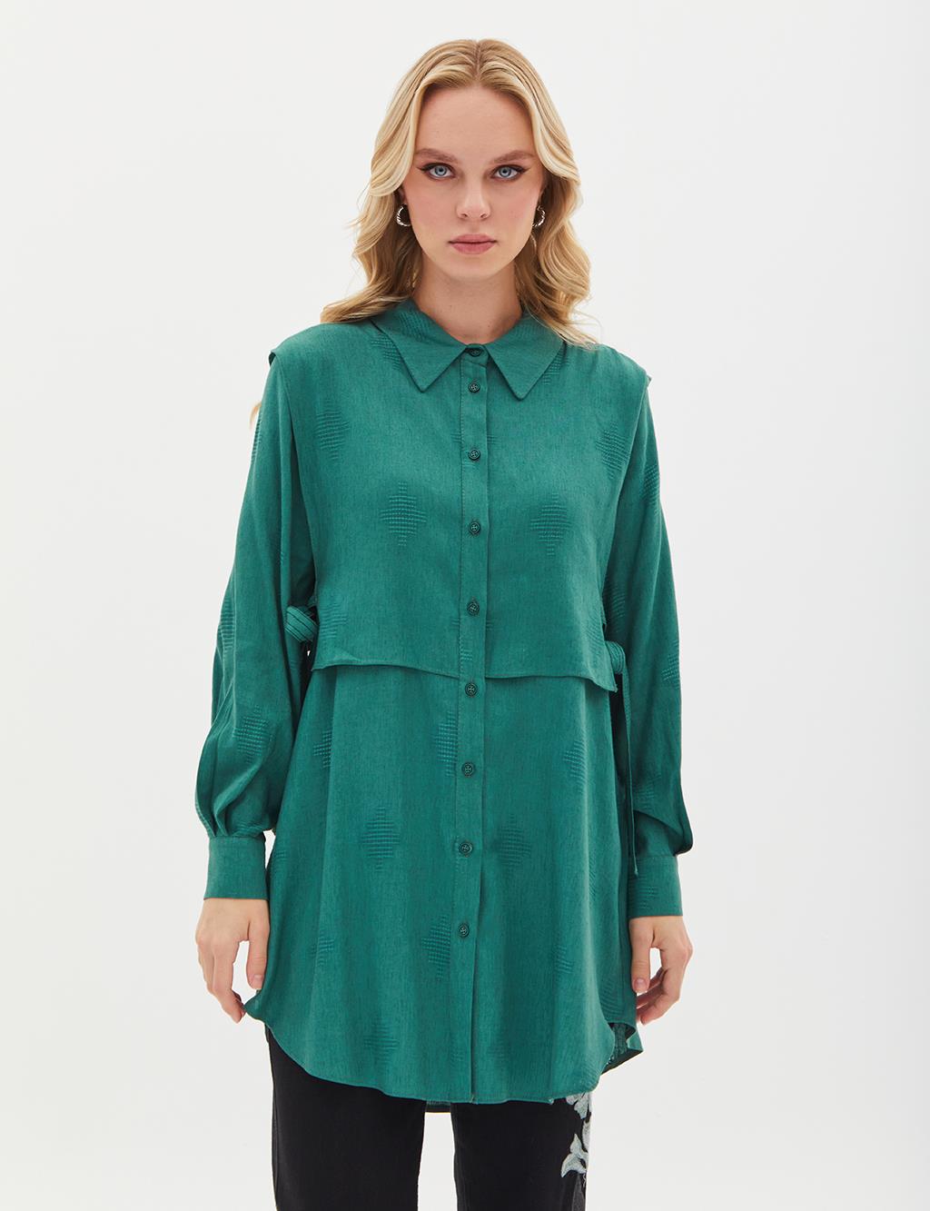 Layered Detailed Tunic Forest Green