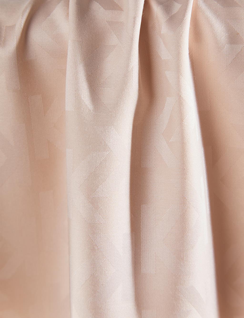 Silk Blend Jacquard Monogram Patterned Shawl Cream