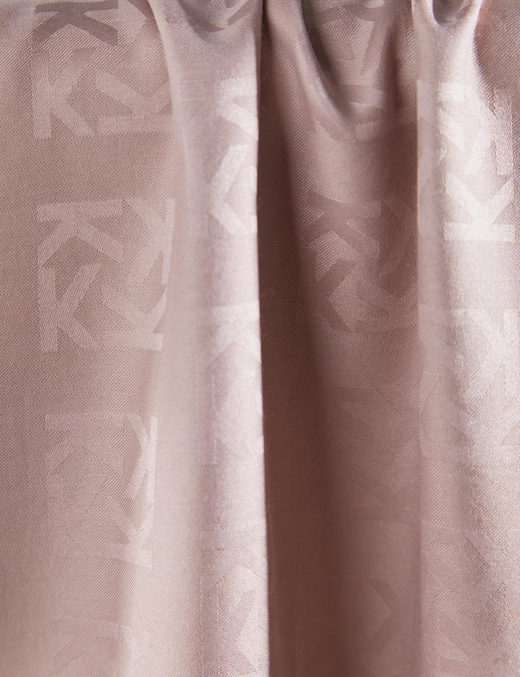 Silk Blend Jacquard Logo Patterned Shawl Mink