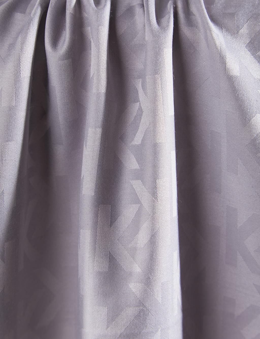Silk Blend Jacquard Monogram Patterned Shawl Gray