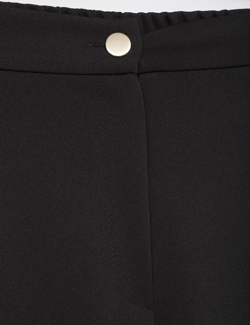 Elastic Waist with Side Stripe Detail Pants in Black