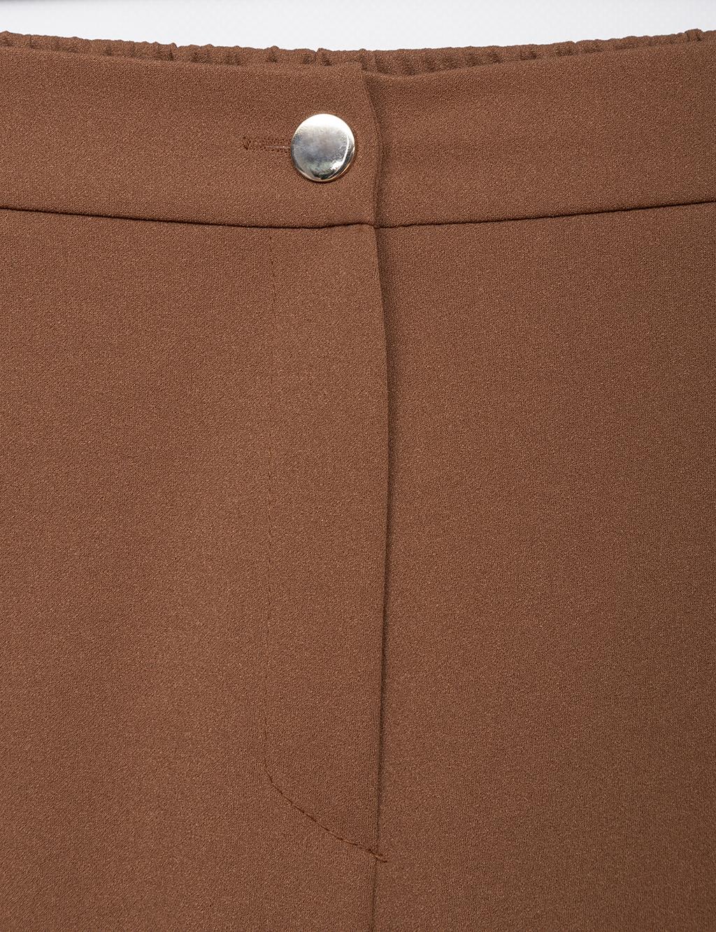  Elastic Waist Pants with Side Stripe Detail in Tobacco