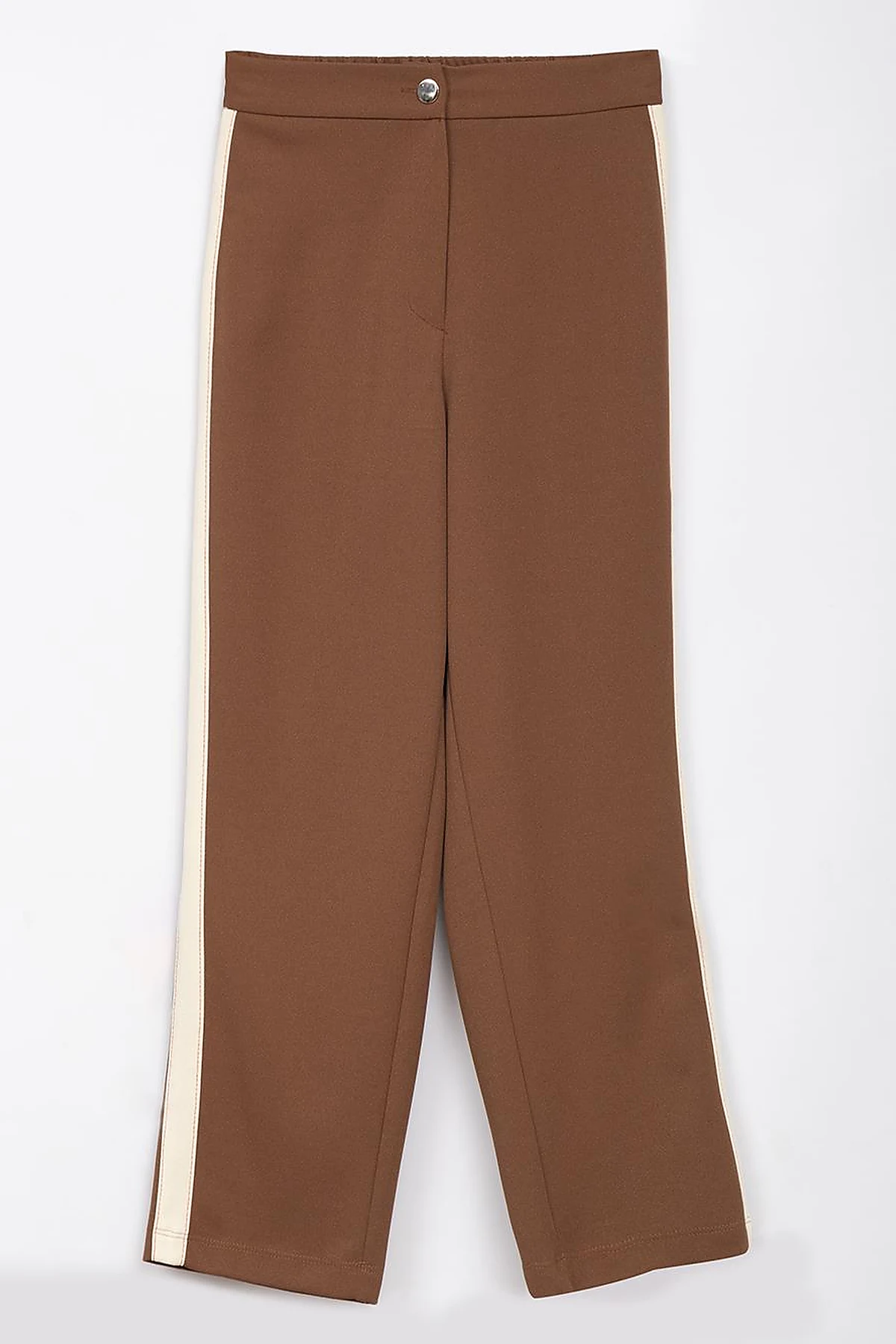  Elastic Waist Pants with Side Stripe Detail in Tobacco