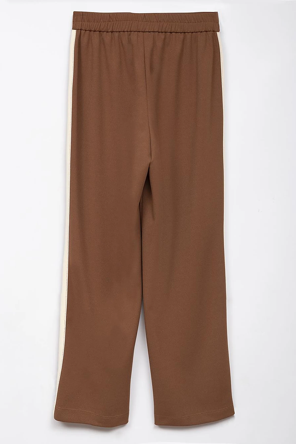  Elastic Waist Pants with Side Stripe Detail in Tobacco
