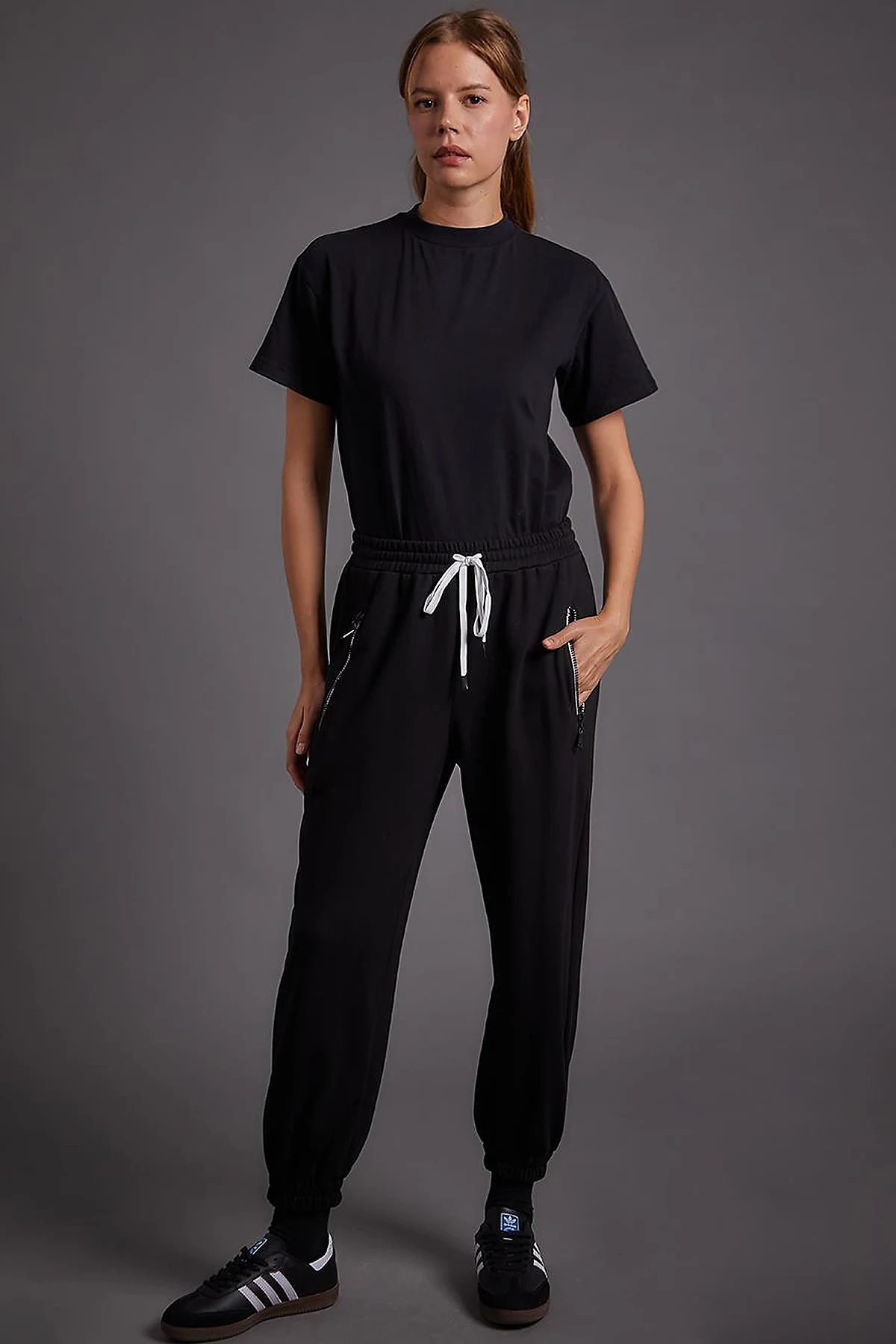 Bel Lastikli Jogger Pantolon Siyah