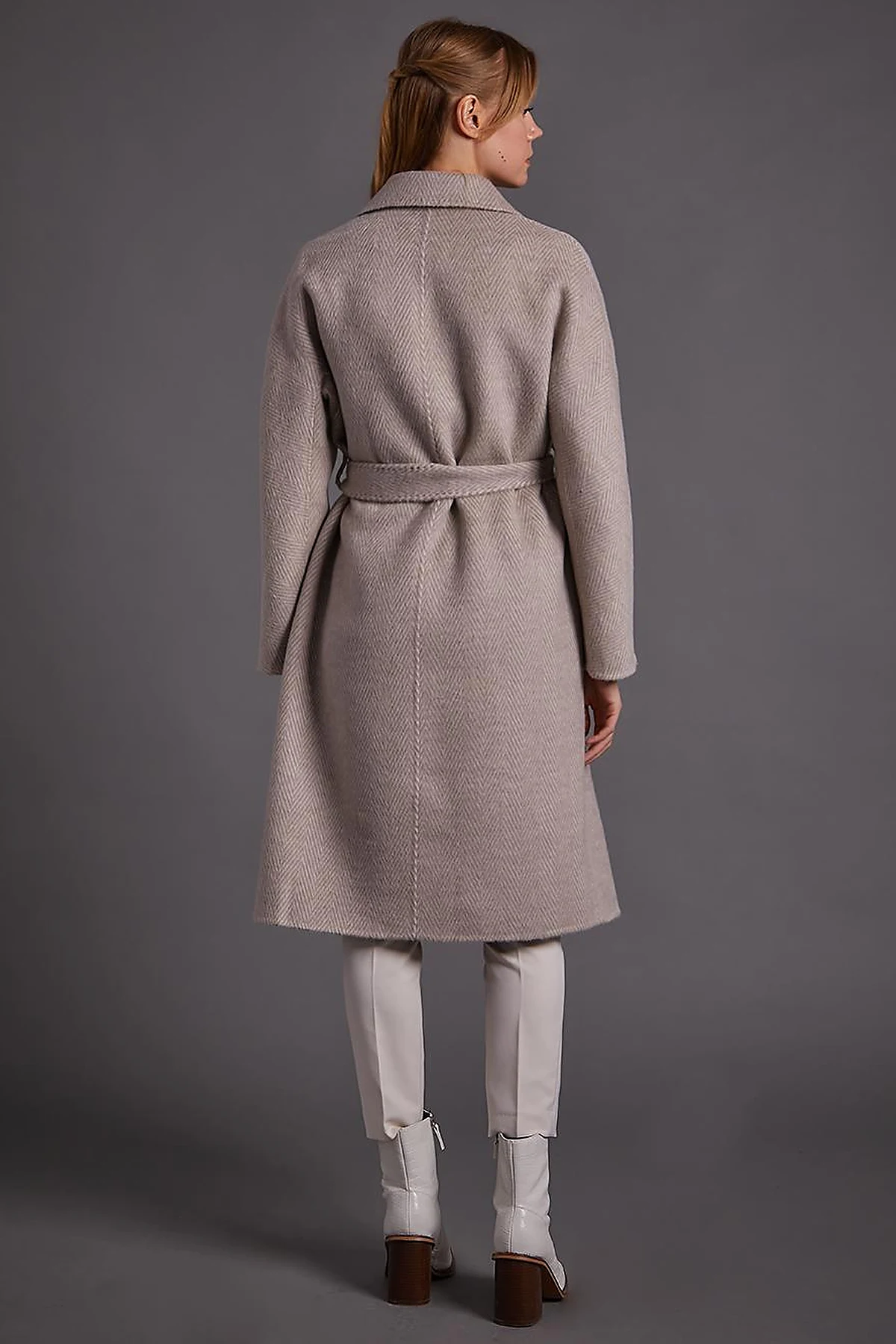 Premium Wool Men's Collar Belted Coat Mink