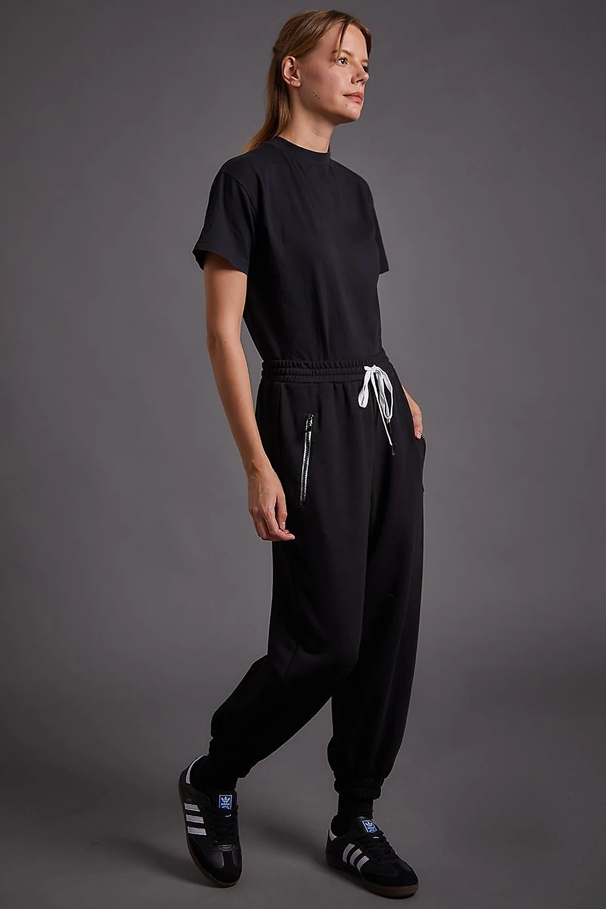 Bel Lastikli Jogger Pantolon Siyah